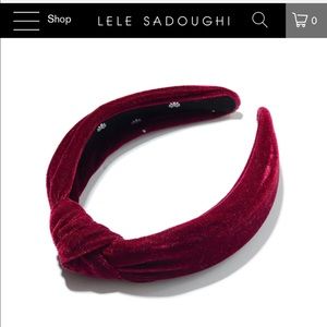 Lele Sadoughi Maroon Velvet Headband BRAND NEW